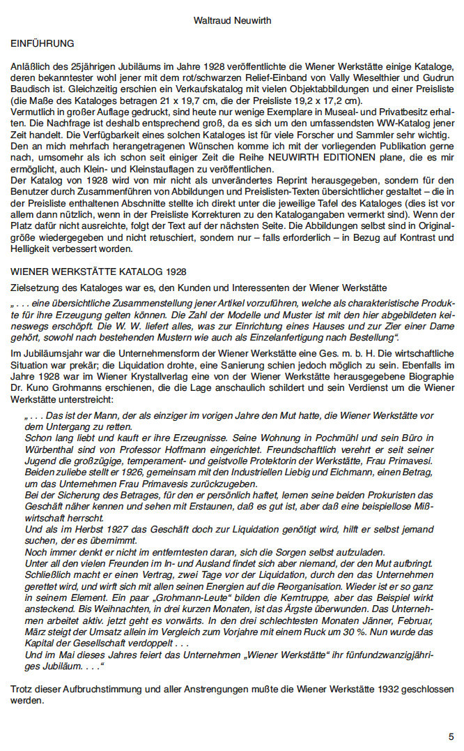 Wiener Werkstätte Katalog Katalog 1928